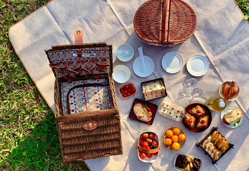 Picknick Decke & Essen
