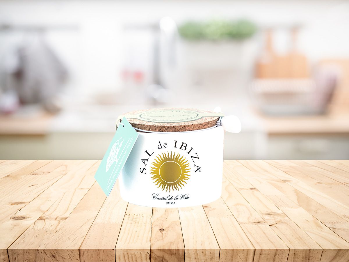 SAL de IBIZA Fleur de Sel, "Isla Blanca" white pot, 140g